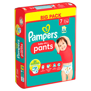 Pampers® Windeln baby-dry™ BIG PACK  Größe Gr.7 (17+ kg) für Kids und Teens (4-12 Jahre), 36 St.