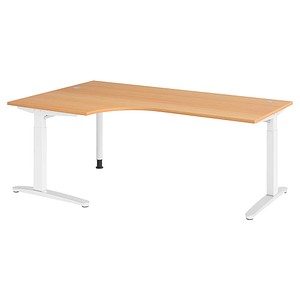 Hammerbacher Schreibtisch VXB, manuell höhenverstellbar, 85cm (H), 200x120cm (BxT), buche / weiß 4032062326428 Hammerbacher 6 Stück