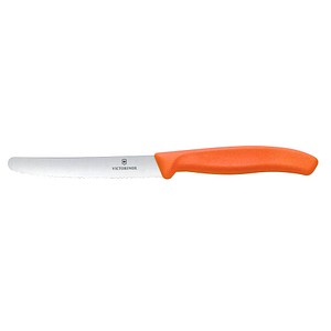 7613329191514 - VICTORINOX Frühstücksmesser Swiss Classic silber orange glatt Klinge 110 cm