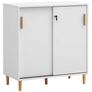 MÖBELPARTNER Schiebetürenschrank Torge, 160047 mattweiß 2 Fachböden 80,1 x 38,2 x 84,8 cm
