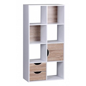 WOHNLING Regalschrank, WL1.429 weiß, sonoma-eiche 60,0 x 29,0 x 120,0 cm, 1 St.