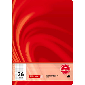 4003273575066 - Schulheft 10-4472602 Premium Vivendi Lineatur 26   kariert mit weißem Rand A4 90g rot 16 Blatt   32 Seiten 4003273575066 Br