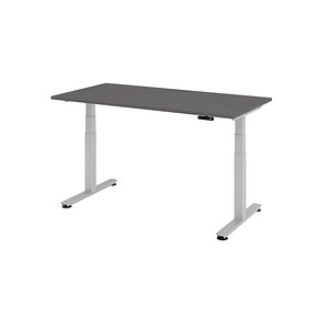Hammerbacher Sitz-Steh-Schreibtisch VXDSM, elektrisch höhenverstellbar, 127cm (H), 160x80cm (BxT), graphit / silber 4032062322642 Hammerbache 3 Stück