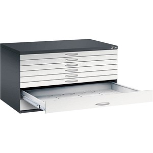 CP 7200 Planschrank schwarzgrau, lichtgrau 8 Schubladen 135,0 x 96,0 x 76,0 cm, 1 St.