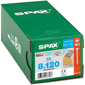 SPAX® Holzbauschrauben T40 Tellerkopf Edelstahl A2 120mm  x 8 mm, 50 St.