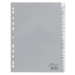 DURABLE Ordnerregister DIN A4 Vollformat A-Z grau 20-teilig DURABLE Ordnerregister DIN A4 Vollformat A-Z grau 20-teilig