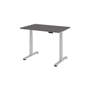 Hammerbacher Sitz-Steh-Schreibtisch VXDSM, elektrisch höhenverstellbar, 127cm (H), 120x80cm (BxT), graphit / silber 4032062322635 Hammerbache 3 Stück
