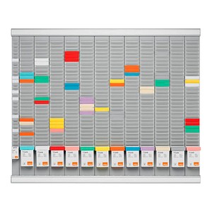 5016812388644 - 12-Monatsplaner Set für T-Karten Gr 2 Aluminium 12 Spalten 32 Fä