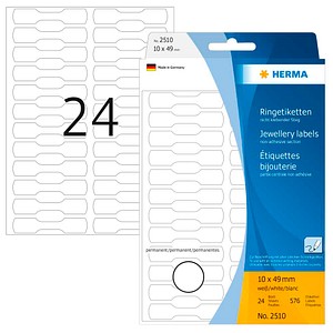 HERMA Ring-Etiketten 2510 weiß 10,0 x 49,0 mm, 25 Blatt
