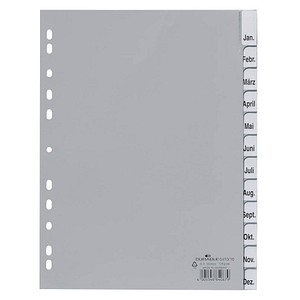 DURABLE Ordnerregister DIN A4 Vollformat Jan.-Dez. grau 12-teilig DURABLE Ordnerregister DIN A4 Vollformat Jan.-Dez. grau 12-teilig