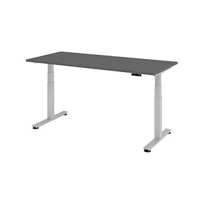 Hammerbacher Sitz-Steh-Schreibtisch VXDSM, elektrisch höhenverstellbar, 127cm (H), 180x80cm (BxT), graphit / silber 4032062322666 Hammerbache 3 Stück