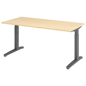 Hammerbacher Schreibtisch VXB, manuell höhenverstellbar, 85cm (H), 160x80cm (BxT), ahorn / graphit 4032062172414 Hammerbacher 3 Stück