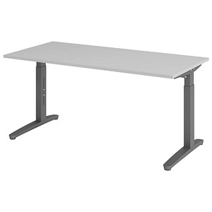 Hammerbacher Schreibtisch VXB, manuell höhenverstellbar, 85cm (H), 160x80cm (BxT), grau / graphit 4032062172438 Hammerbacher 3 Stück
