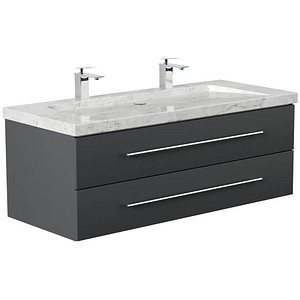 POSSEIK Waschbecken mit Unterschrank WHITE YAMO 130 grafit 130,0 x 55,0 x 50,0 cm
