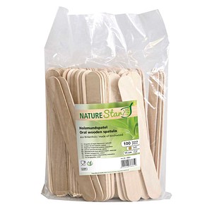 50 x NatureStar Holzmundspatel Bio 150x18x1,5mm VE=100 Stück