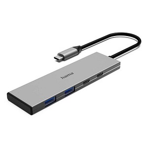 hama USB-Hub 4-fach grau