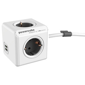 8718444083207 - PowerCube Extended DUO USB 4-fach Steckdosenwürfel weiß 8718444083207 1406GY DEEUPC