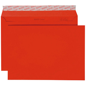 ELCO Briefumschläge Color DIN C5 ohne Fenster intensivrot haftklebend 25 St.