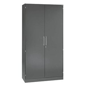 4050646008904 - Flügeltürenschrank ASISTO Höhe 1980 mm Breite 1000 mm 4 Fachböden schwarzgrau schwarzgrau