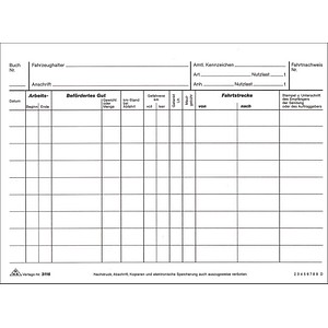 4002871311601 - Formularbuch Fahrtenbuch A5 LKW 2x25 Blatt selbstdurchschreibend 4002871311601 - Formularbuch Fahrtenbuch A5 LKW 2x25 Blatt selbstdurchschreibend