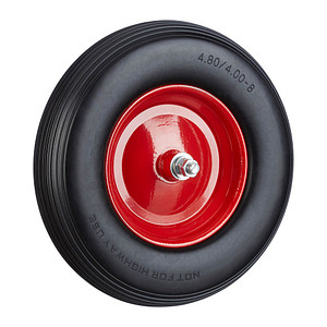 4052025951177 - Schubkarrenrad Vollgummi mit Achse 480 400-8 Gummirad pannensicher 100kg Tragkraft Ersatzrad schwarz-rot - Relaxdays 4052025951177 - Schubkarrenrad Vollgummi mit Achse 480 400-8 Gummirad pannensicher 100kg Tragkraft Ersatzrad schwarz-rot - Relaxdays