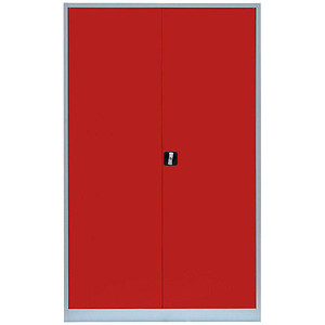 4061815522985 - Stahlschrank 530384 feuerrot lichtgrau 1200 x 600 x 1950 cm aufgebaut  4061815522985 LÜLLMANN