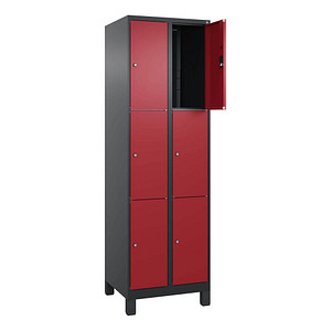 4068427434354 - Schließfachschrank Classic Plus rubinrot schwarzgrau 080010-203 S10035 6 Schließfächer 600 x 500 x 1950 cm 4068427434354 CP 4068427434354 - Schließfachschrank Classic Plus rubinrot schwarzgrau 080010-203 S10035 6 Schließfächer 600 x 500 x 1950 cm 4068427434354 CP