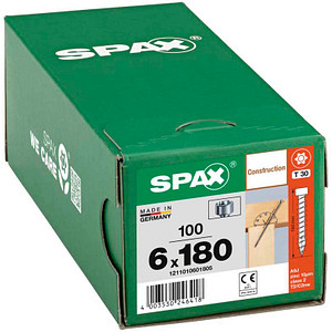 SPAX® Holzbauschrauben T30 Zylinderkopf WIROX 180mm  x 6 mm, 100 St.