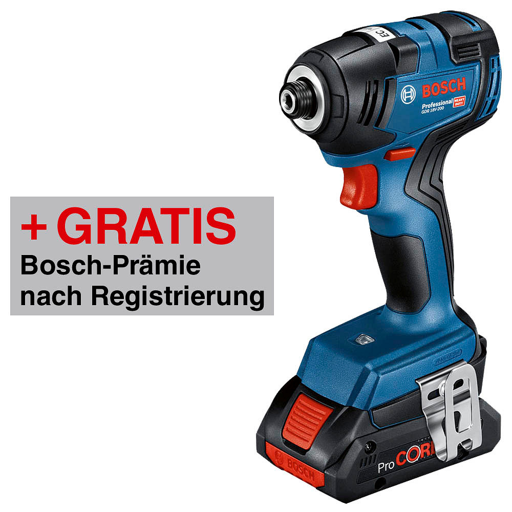 AKTION BOSCH Professional GDR 18V200 AkkuDrehschlagschrauberSet 2x