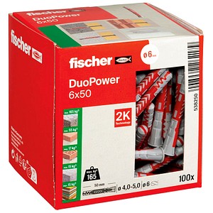 4048962262179 - fischer DuoPower 6x50 2K 538250 Universaldübel-Sortiment Ø 6 mm x 50 mm 100 Stück