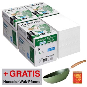 5602024120280 - AKTION NAVIGATOR Kopierpapier Universal DIN A4 80 g qm 5x 2500 Blatt + GRATIS 4x LEITZ Notizbuch DIN A6 kariert satin schwarz Hardcover 160 Seiten