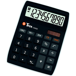 4025999802110 - Tischrechner Twen 1040S 10-stellig schwarz Prozent Korrekturtaste 4025999802110 bandermann 4025999802110 - Tischrechner Twen 1040S 10-stellig schwarz Prozent Korrekturtaste 4025999802110 bandermann