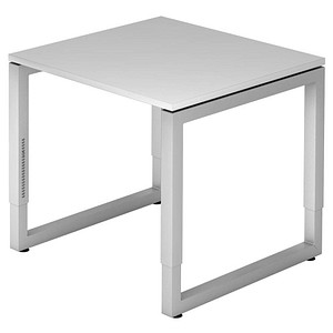 Hammerbacher Schreibtisch VRS, manuell höhenverstellbar, 85cm (H), 80x80cm (BxT), grau / silber 4032062156704 Hammerbacher 3 Stück