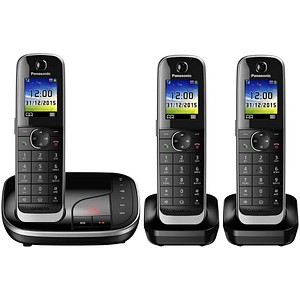 5025232815180 - KX-TGJ323GB - Schnurlostelefon - Anrufbeantworter mit Rufnummernanzeige - DECT - Schwarz + 2 zusätzliche Handsets 5025232815180 - KX-TGJ323GB - Schnurlostelefon - Anrufbeantworter mit Rufnummernanzeige - DECT - Schwarz + 2 zusätzliche Handsets