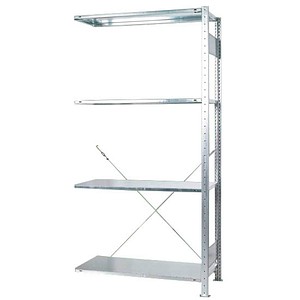 4058255110612 - Steckregalsystem green H2000xB1000xT500mm Anbauregal verzinkt 1 Rahmen 4 Fachböden - Schulte Lagertechnik