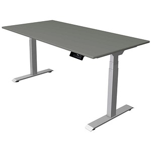 Kerkmann Move 1 stable elektrisch höhenverstellbarer Schreibtisch grafit rechteckig, T-Fuß-Gestell silber 160,0 x 80,0 cm