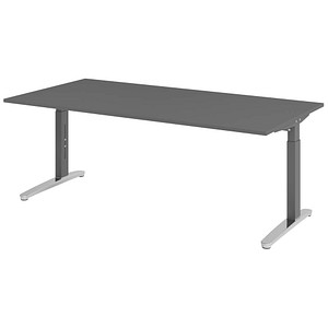 Hammerbacher Schreibtisch VXB, manuell höhenverstellbar, 85cm (H), 200x100cm (BxT), graphit / graphit 4032062322505 Hammerbacher 5 Stück
