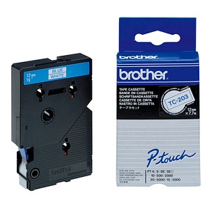 4977766050548 - P-touch Schriftband TC-203 12mm x 77m blau weiß laminiert selbstklebend 4977766050548 Brother