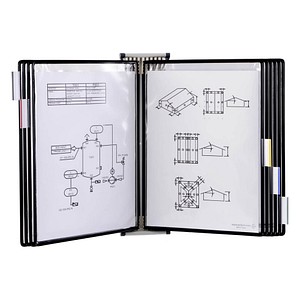 3377994181075 - tarifold Wand-Sichttafelsystem 418107 DIN A3 schwarz mit 10 St Sichttafeln