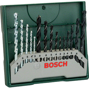 3165140465274 - Mini-x-line mixed-set 15TLG (holz stein metall für bohrmaschinen  schrauber) - Bosch