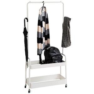 4001070543998 - Rollgarderobe 54399 weiß Metall 2 Haken 850 x 1550 cm 4001070543998 HAKU Möbel 4001070543998 - Rollgarderobe 54399 weiß Metall 2 Haken 850 x 1550 cm 4001070543998 HAKU Möbel