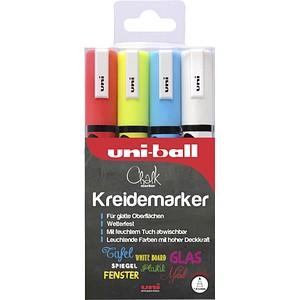uni-ball uni Chalk PWE-5M Kreidemarker farbsortiert 1,0 - 2,0 mm, 4 St.