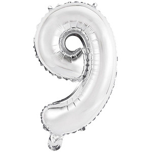 0194099035880 - Folienballon Mini Zahl 9 silber 0194099035880 amscan 0194099035880 - Folienballon Mini Zahl 9 silber 0194099035880 amscan