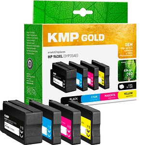 4011324002072 - Gold  schwarz cyan magenta gelb Druckerpatrone kompatibel zu HP 963XL (3YP35AE) 4er-Set