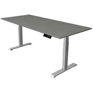 Kerkmann Move 1 stable elektrisch höhenverstellbarer Schreibtisch grafit rechteckig, T-Fuß-Gestell silber 180,0 x 80,0 cm