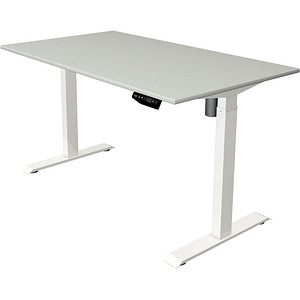 4044917444706 - Move 1 Elektrisch Höhenverstellbar Sitz-Stehschreibtisch Rechteckig Hellgrau T-Fuß 1400 (B) x 800 (T) x 1230 (H) mm Melamin Stahl
