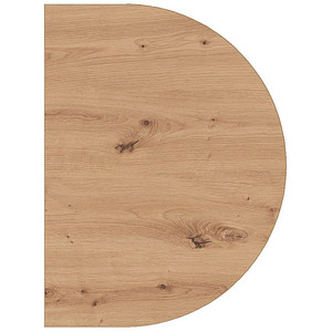 HAMMERBACHER Anbautisch höhenverstellbar XBA60 asteiche, grau halbrund 80,0 x 60,0 x 68,0 - 85,0 cm