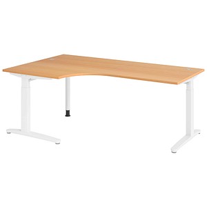 Hammerbacher Schreibtisch VXB, manuell höhenverstellbar, 85cm (H), 200x120cm (BxT), buche / weiß 4032062326503 Hammerbacher 6 Stück