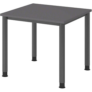 4032062323090 - HS08 höhenverstellbarer Schreibtisch grafit quadratisch 4-Fuß-Gestell grau 800 x 800 cm