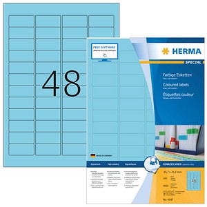 4008705045476 - HERMA Farbige Multifunktionsetiketten 4547 Blau Rechteckig 45 x 21 mm 100 Blatt à 48 Etiketten 4008705045476 - HERMA Farbige Multifunktionsetiketten 4547 Blau Rechteckig 45 x 21 mm 100 Blatt à 48 Etiketten